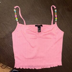 Forever 21 Pink Camisole with Beaded Straps